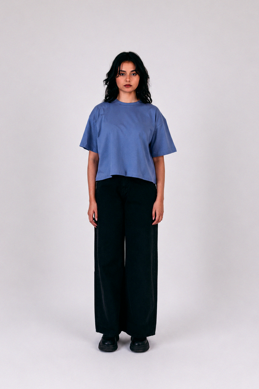 Cropped Tee Blue