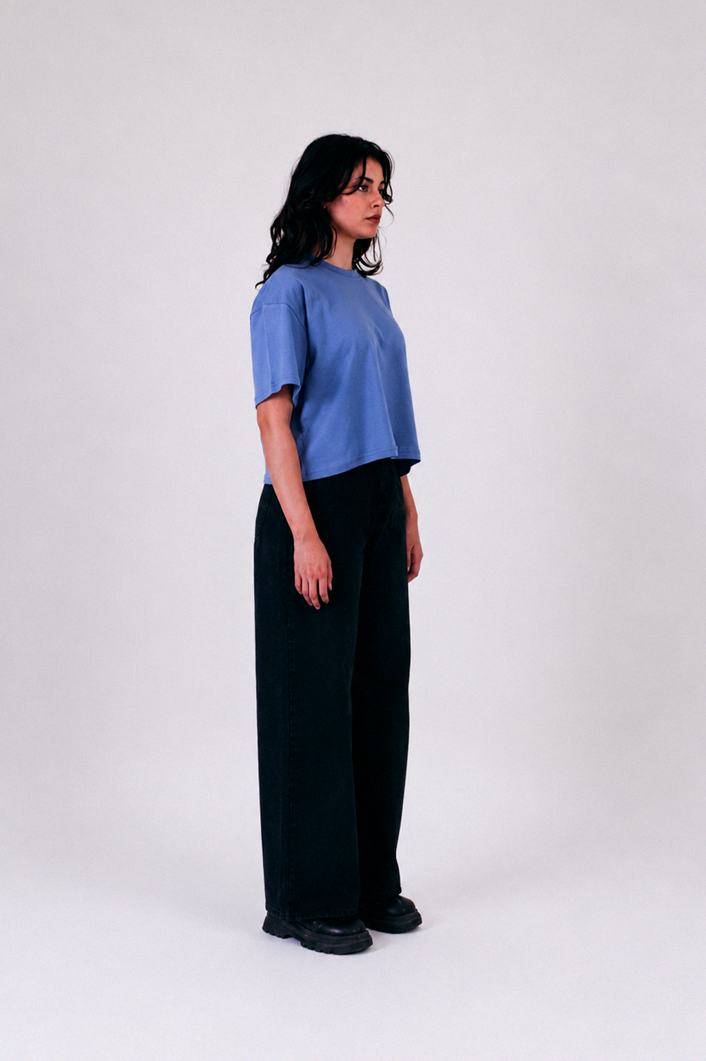 Cropped Tee Blue
