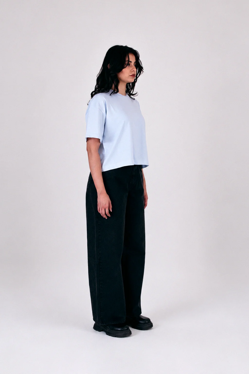 Cropped Tee Light Blue
